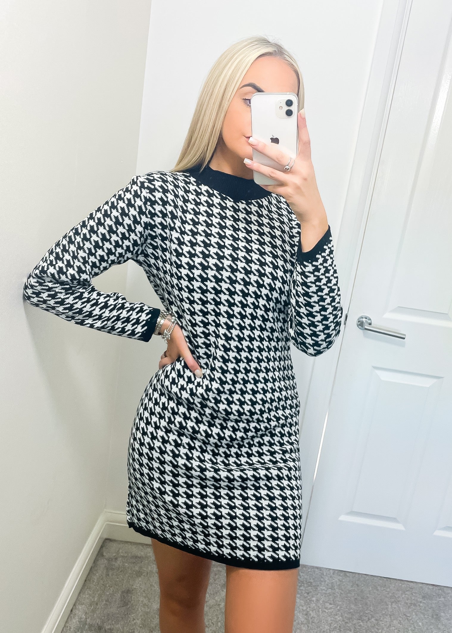 Aurora Dogtooth Jumper Dress – By Sophie Louise Boutique