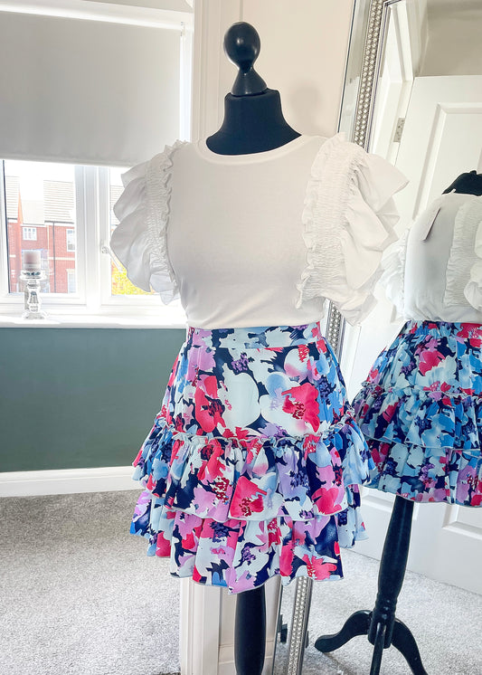 Elsie Floral Ruffle Skirt